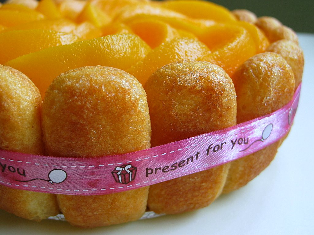 Happy Home Baking Mango and Peach Charlotte Cake